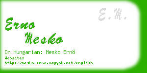 erno mesko business card